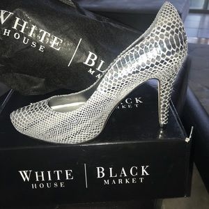Stunning silver python heels